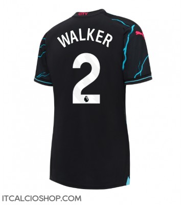 Manchester City Kyle Walker #2 Terza Maglia Femmina 2023-24 Manica Corta